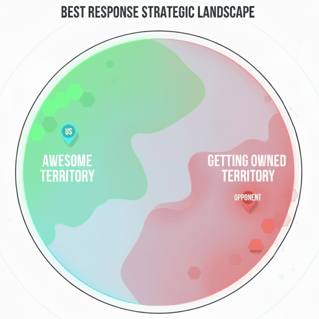 Best Response Strategic Landscape in Poker; awesome and owned territory